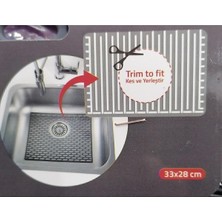 Frefly Store Seahome Dikdörtgen Silikon Lavabo Buzluk Matı 33X28 cm Antrasit Renk 1 Adet GP115