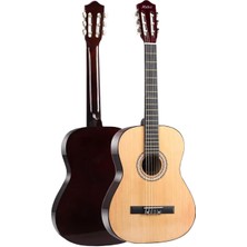 Frefly Store Midex CG-270NT Doğal Renk Klasik Gitar 4/4 Yetişkin Boy Sap Ayarlı Full Set