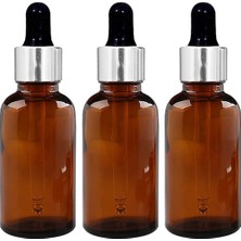 Frefly Store Nsb Herbals 30 ml Amber Yuvarlak Boş Cam Şişe/cam Damlalık/gümüş Renk Halkası/siyah Silikon Teat, Doldurulabilir, Uçucu Yağlar, Karışımlar, Kendin Yap Parfümleri Için Yeniden Kullanılabilir (3'lü
