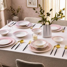 Frefly Store Aryıldız Nova 24 Parça 6 Kişilik Yemek Takımı Pembe