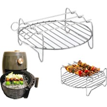 Frefly Store Popüler Airfryer Şiş Izgarası Xiaomi 3.5 Lt ve Philips 4.1 Lt Ile Uyumlu Hava Fritözü Şiş Izgarası 18 cm