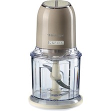 Frefly Store Ariete Vintage Doğrayıcı Bej 0438/03-2 Hız Kademeli, 2 Buton ve 4 Paslanmaz Çelik Bıçak, Sebze Doğrayıcı, Buz Kırıcı Özellikli, 600 ml Ölçekli Kupa ile Kullanım Kolaylığı