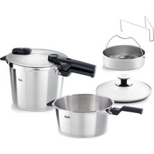 Frefly Store Fissler Vitaquick Premium 6+3,5 Litre Düdüklü Tencere + Buharda Pişirme Aparatı
