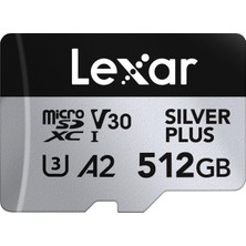 Frefly Store Lexar 512GB Silver Plus 205MB 4K V30 Uhsı Micro Sd Hafıza Kartı