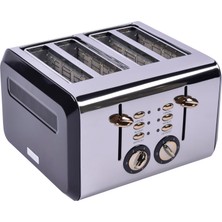 Frefly Store Berghoff Gem Titan 4 Dilim Ekmek Kızartma Makinesi – 1960 W, Paslanmaz Çelik Gövde | Siyah Gold