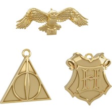 Frefly Store Hallmark Keepsake Minyatür Noel Süsleri 2023, Harry Potter Büyücü Dünyası Metal, Mini 3'lü Set, Harry Potter Hayranları Için Hediyeler