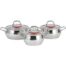 Frefly Store Karaca Emirgan Indüksiyon Tabanlı 6 Parça Çelik Midi Set