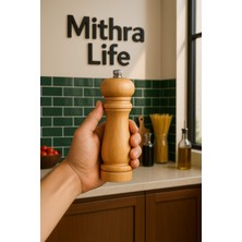 Frefly Store Mithra Life 2 Li Orta Boy Bambu Gövdeli Ahşap Tuz Karabiber Değirmeni Öğütücü Kahverengi MIT1248