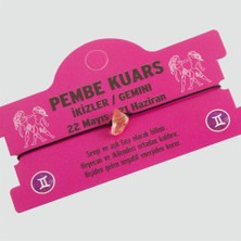 Pembe Kuars Doğal Taşlı Ikizler Burç Bileklik - DL0101