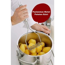 Frefly Store Bev Kitchen Pratik 24 cm Çelik Pastanlamz Patates Ezici Püre Yapıcı