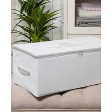 Frefly Store Madame Coco Çiçek Desen Baskılı Hurç - Beyaz - 52X28X21 cm