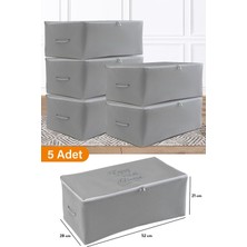 Frefly Store Serstil 5 Adet - Küçük Boy Baskı Detaylı Antrasit Hurç 52 x 28 x 21 cm