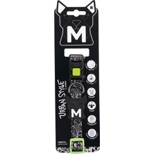 Frefly Store M-Pets Urban Style Freestyle Siyah/beyaz Boyun Tasması (M)