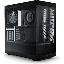 Frefly Store Hyte Y40 Modern Estetik Panoramik Temperli Cam Orta Kule Atx Bilgisayar Oyun Kasası Pcıe 4.0 Yükseltici Kablo Dahil, Siyah (CS-HYTE-Y40-B)