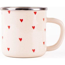 Frefly Store Cupid Kalp Desenli Emaye Kupa