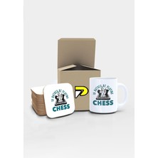 Frefly Store Postermanya Satranç Chess Play Tasarımlı Baskılı Kupa Bardak Seti, Eğlenceli Özel Hediye Mug