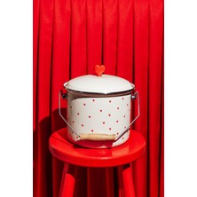 Frefly Store Cupid Kalp Desenli Emaye Yoğurt/bakliyat Bakracı (20CM-3 Litre-Tüm Ocaklarla Uyumlu)