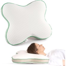 Frefly Store Kelebek Ortopedik Boyun Yastığı | Memory Foam | Tencel Kılıf | 51X44X12.5 cm