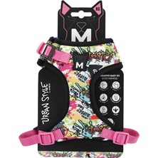 Frefly Store M-Pets Urban Style Graffiti Easy Fit Köpek Göğüs Tasması (Xs)