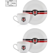 Frefly Store Beşiktaş Lisanslı Çizgili 2'li Çay Fincan Takımı
