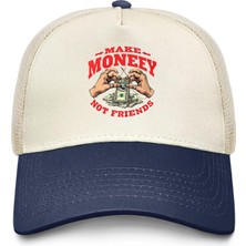 Frefly Store Make Money Not Friends Trucker Hat Erkekler Trendy Mesh Beyzbol Şapkası Yaz Için