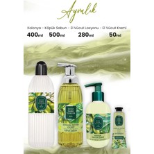 Frefly Store Eyüp Sabri Tuncer Ayvalık Zeytin Vücut Losyonu 280 Ml, Kolonya 400 Ml, Krem 50 ml ve Köpük Sabun 500 ml