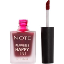 Frefly Store Note Cosmetics Flawless Happy Tint Lip & Cheek 02 Wild Cherry Dudak ve Yanak Renklendirici Likit Allık, Mor