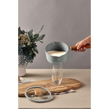 Frefly Store Neoflam Fika Alüminyum Döküm Süt Tavası Cam Kapaklı Gri 16CM