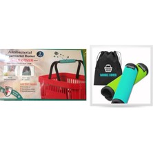 Frefly Store Bosphorus Virüse Karşı Alışveriş Arabası Koruma Kılıfı 2 Li Set Yeşil Renkli Özel Kesesinde