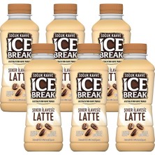Frefly Store Ice Break Şekersiz Latte, Soğuk Kahve, Double SHOT,%100 Robusta, 375 Ml, 6'lı Paket