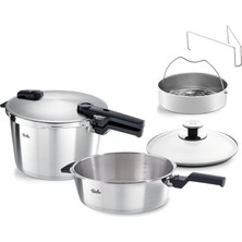 Frefly Store Fissler Vitaquick Premium Mat 8+4 Litre Düdüklü Tencere + Buharda Pişirme Aparatı