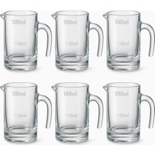 Frefly Store 6’lı Cam Sosluk Seti – 100 ml Ölçekli Kulplu Sos Kabı, Şeffaf Mini Ölçü Bardağı, Kahvaltı, Tatlı ve Mutfak Sunumları Için