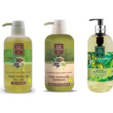Frefly Store Eyüp Sabri Tuncer Şampuan ve Duş Jeli 600 Ml, Ayvalık Zeytin Çiçeği Sıvı Sabun 500 ml Pet Şişe