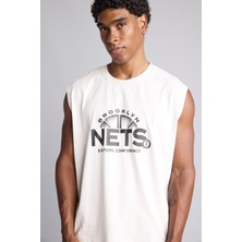 Frefly Store Defacto Nba Brooklyn Nets Bisiklet Yaka Boxy Fit Bisiklet Yaka Atlet