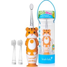 Frefly Store Baby Sonic Brush-Baby Wildones Kaplan Desenli Çocuk Şarjlı Elektrikli Diş Fırçası, Zamanlayıcılı