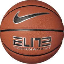 Frefly Store Nike Elite Tournament 8p Basketbol Topu, Deflated Kauçuk ve Suni Deri, Amber/siyah/metalik Gümüş Rengi, Boyut 7, N.100.9915.855.07