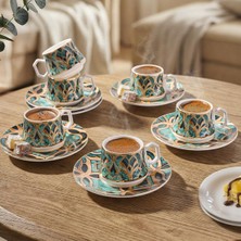 Frefly Store Sandro Moreno 1453 Geo Avangarde 12 Parça 6 Kişilik Kahve Fincan Takımı 90 ml