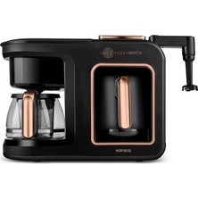 Frefly Store Karaca Hatır Plus Barista 6 In 1 Latte Cappucino ve Közde Türk Kahvesi Makinesi Black Copper