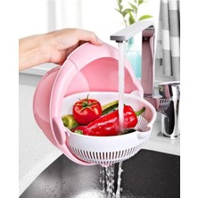 Frefly Store Aqua Hazneli Dönerli Süzgeç Büyük Makarna Süzgeci, 1313