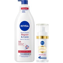 Frefly Store Repair&care Nemlendirici Vücut Losyonu 400ML ve LUMINOUS630 Leke Karşıtı Cilt Serumu 30ML