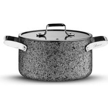 Frefly Store Brioni Stone-Age Çizilmez Yanmaz Yapışmaz Indüksiyonlu 22 cm Derin Tencere