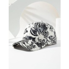 Frefly Store Valkyrie Kadın Siyah Beyaz Desenli Ayarlanabilir Şapka Baseball Cap Günlük Spor Şapka