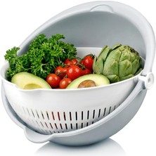 Frefly Store Orret Home Plastik Mutfak Süzgeci Çıkarılabilir Hazneli Makarna Sebze Meyve Süzgeci Hareketli Hazneli Dökülme Önleyici Akıllı Yıkama ve Süzme Kasesi