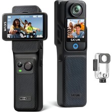 Frefly Store Sjcam C400 Pocket 4K UHD 3'ü 1 Arada Titreşim Engelleme Çift Ekranlı Vlog Aksiyon Kamerası