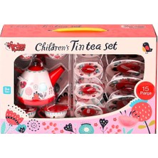 Frefly Store ATF-998A-998B 15 Parça Çiçek Desenli Metal Çay Set