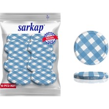 Frefly Store Sarkap Kavanoz Kapağı, 82MM, Hava Geçirmez, Sızdırmaz, Konserve Için Uygun, 10'lu Paket (Mat Ekose Mavi)
