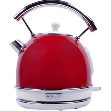 Frefly Store Berghoff Gem Retro 1.7 Litre Kırmızı Yuvarlak Su Isıtıcısı (Kırmızı)