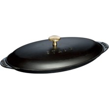 Frefly Store Zwıllıng Sur La Table Minis Döküm Balık Servis Tabağı, Kapaklı, Döküm Demir, Siyah, 31 cm