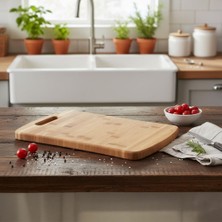Frefly Store Deconox Bambu Kesme Tahtası Antibakteriel Yıkanabilir Doğrama Tahtası Dikdörtgen 34X24CM | Antibakteriyel ve Yıkanabilir Bambu Kesme Tahtası - Hijyenik ve Dayanıklı Doğrama Işleriniz Için Ideal