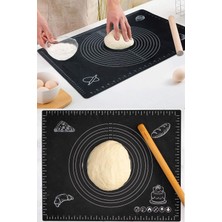Frefly Store Sef Avm Silikon Hamur Açma Matı, Ölçekli Hamur Açma Altlığı 50X40CM,